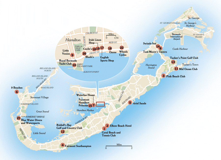 Bermudes carte